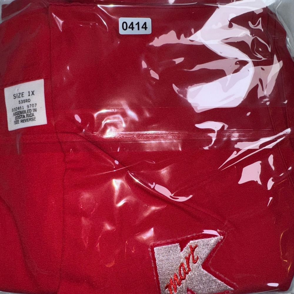 Vintage Kmart Employee Uniform Vest Red Todd Uniforms Size 1X Retro Retail Logo - Picture 15 of 15